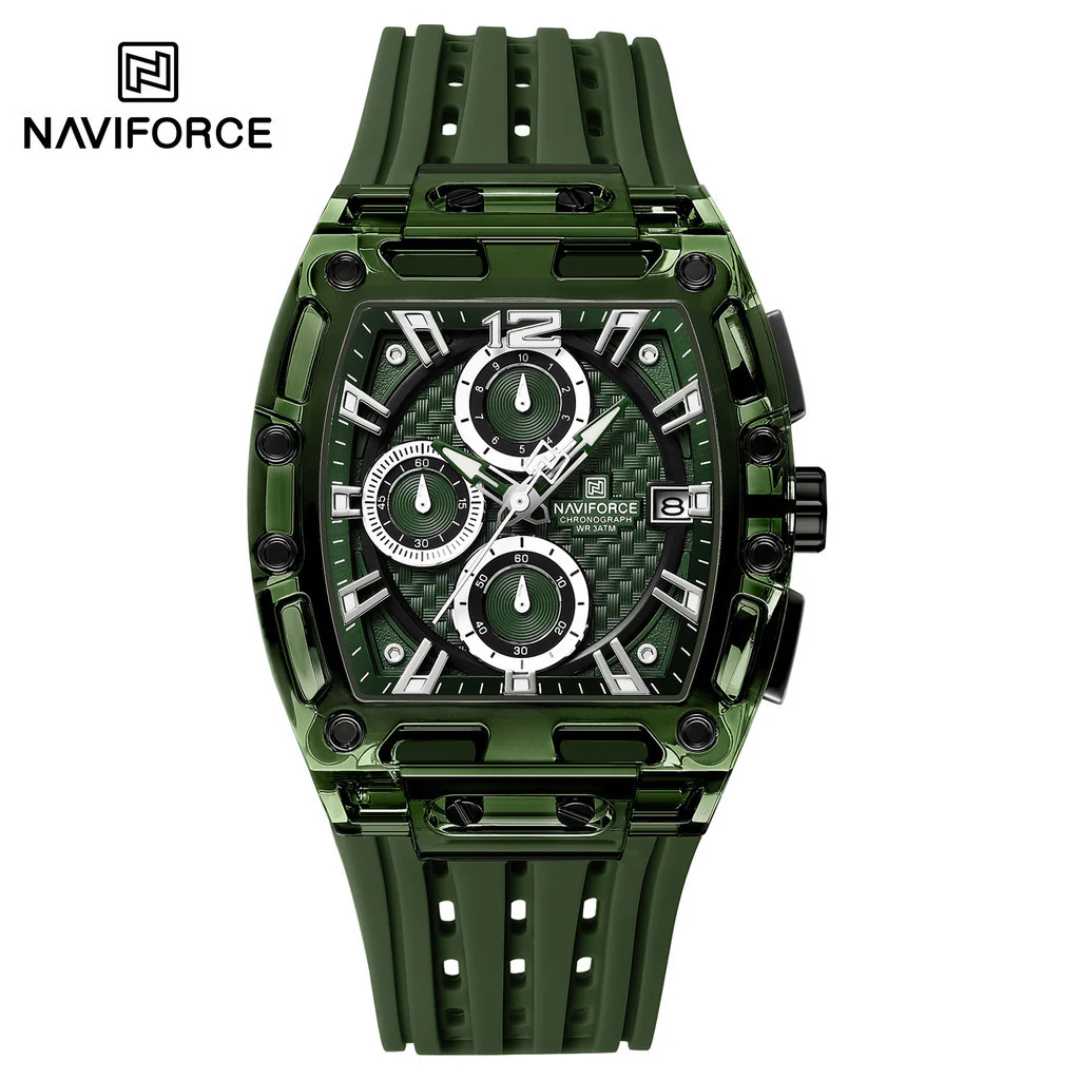 Naviforce Goma cronógrafo transparente NF7105