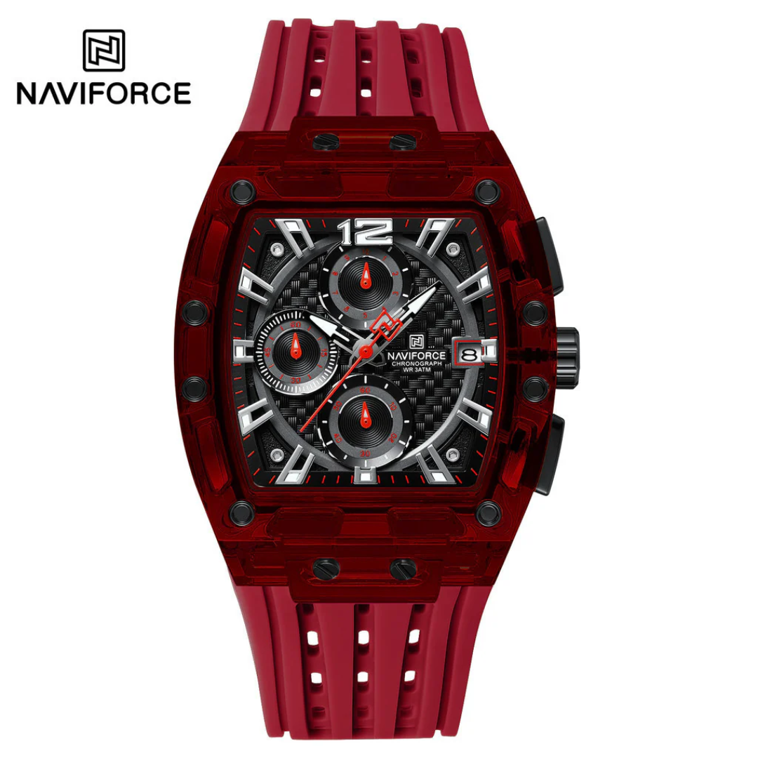 Naviforce Goma cronógrafo transparente NF7105