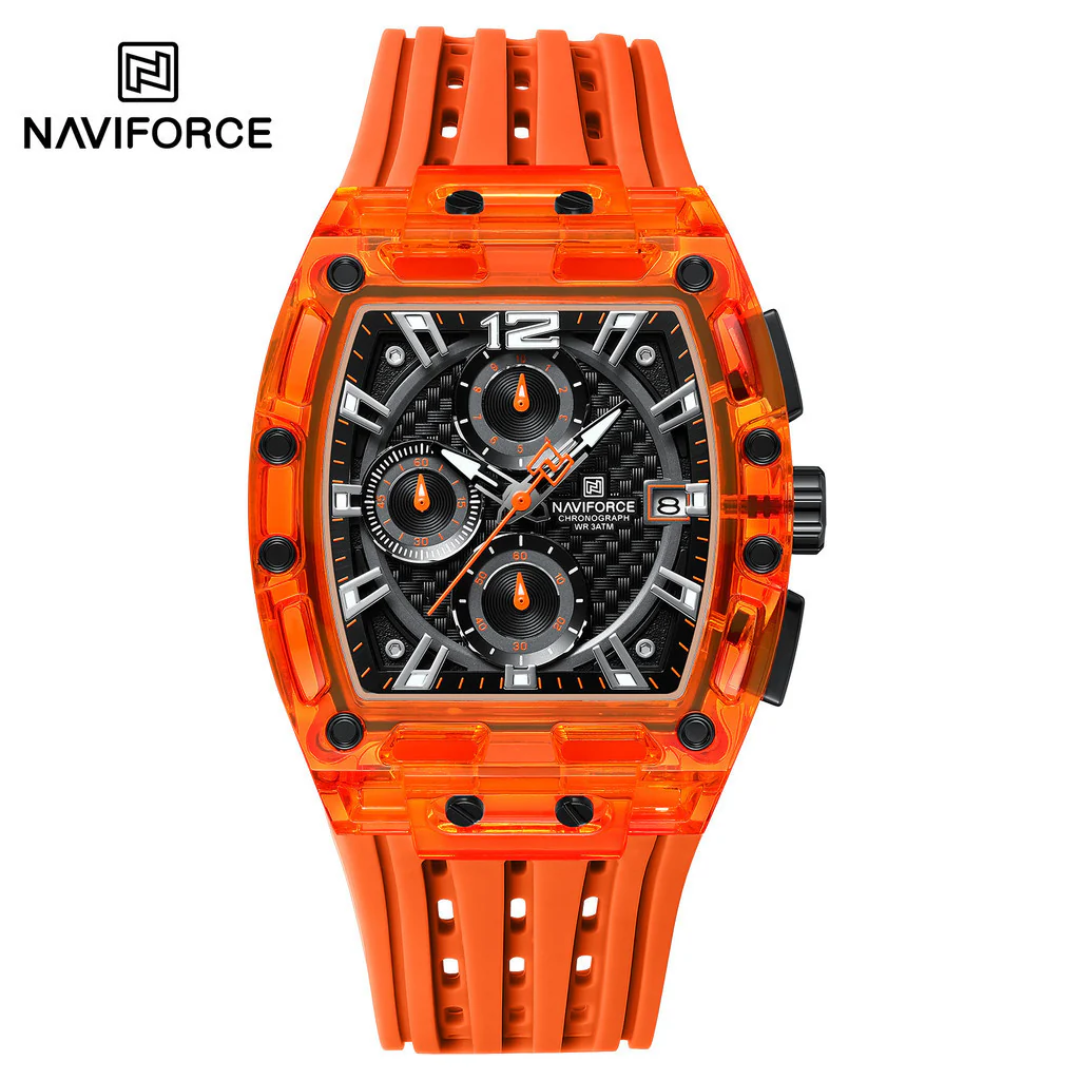 Naviforce Goma cronógrafo transparente NF7105