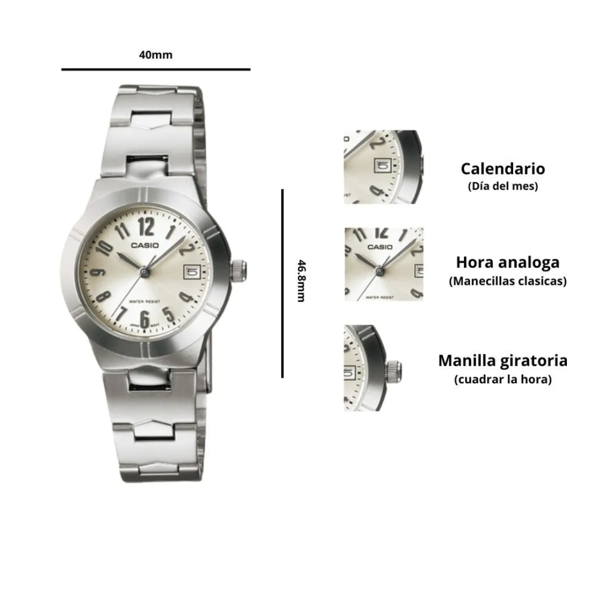 CASIO ACERO DAMA REF: LTP-1241D-7A2