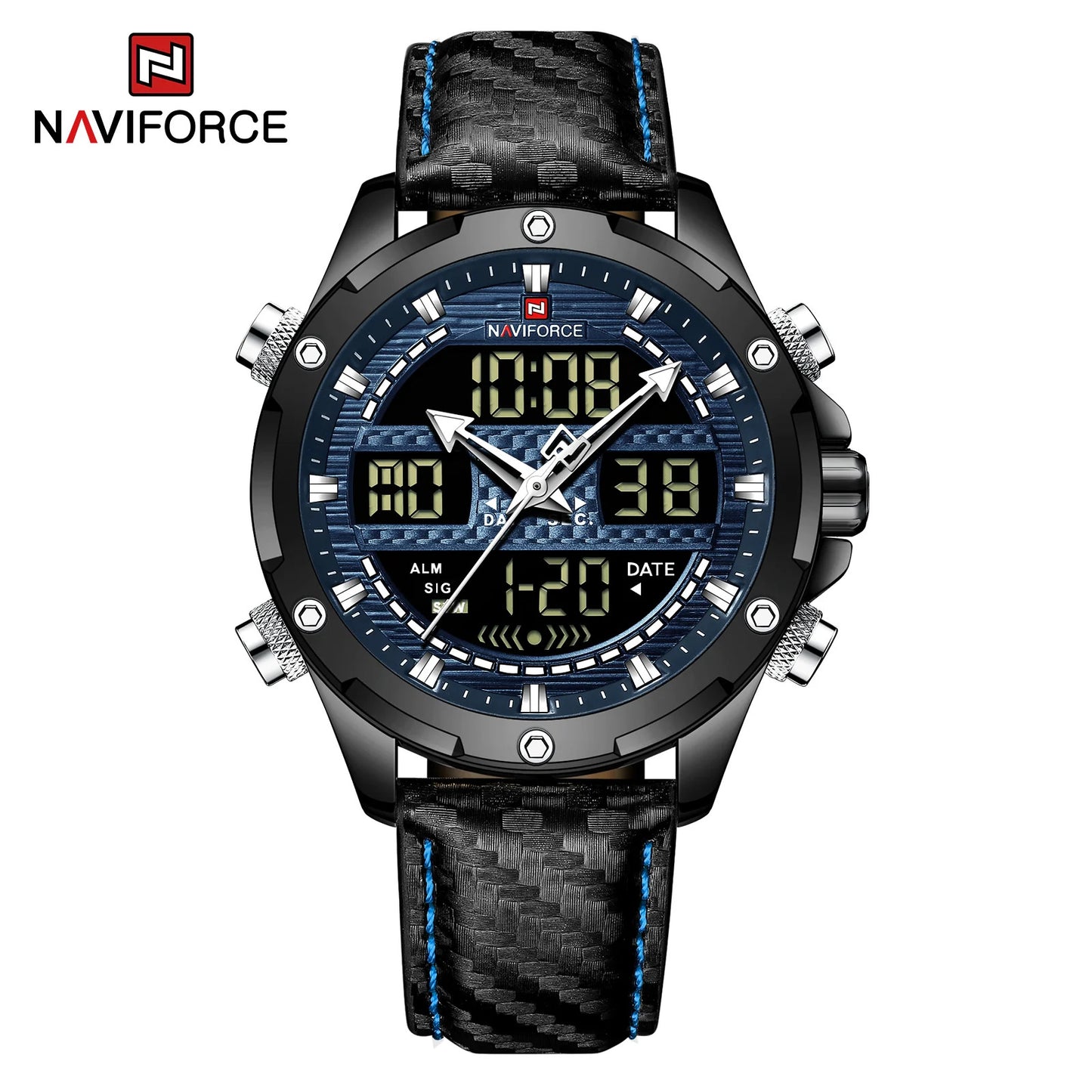 NAVIFORCE DOBLE PULSO  HORA REF  NF 9194