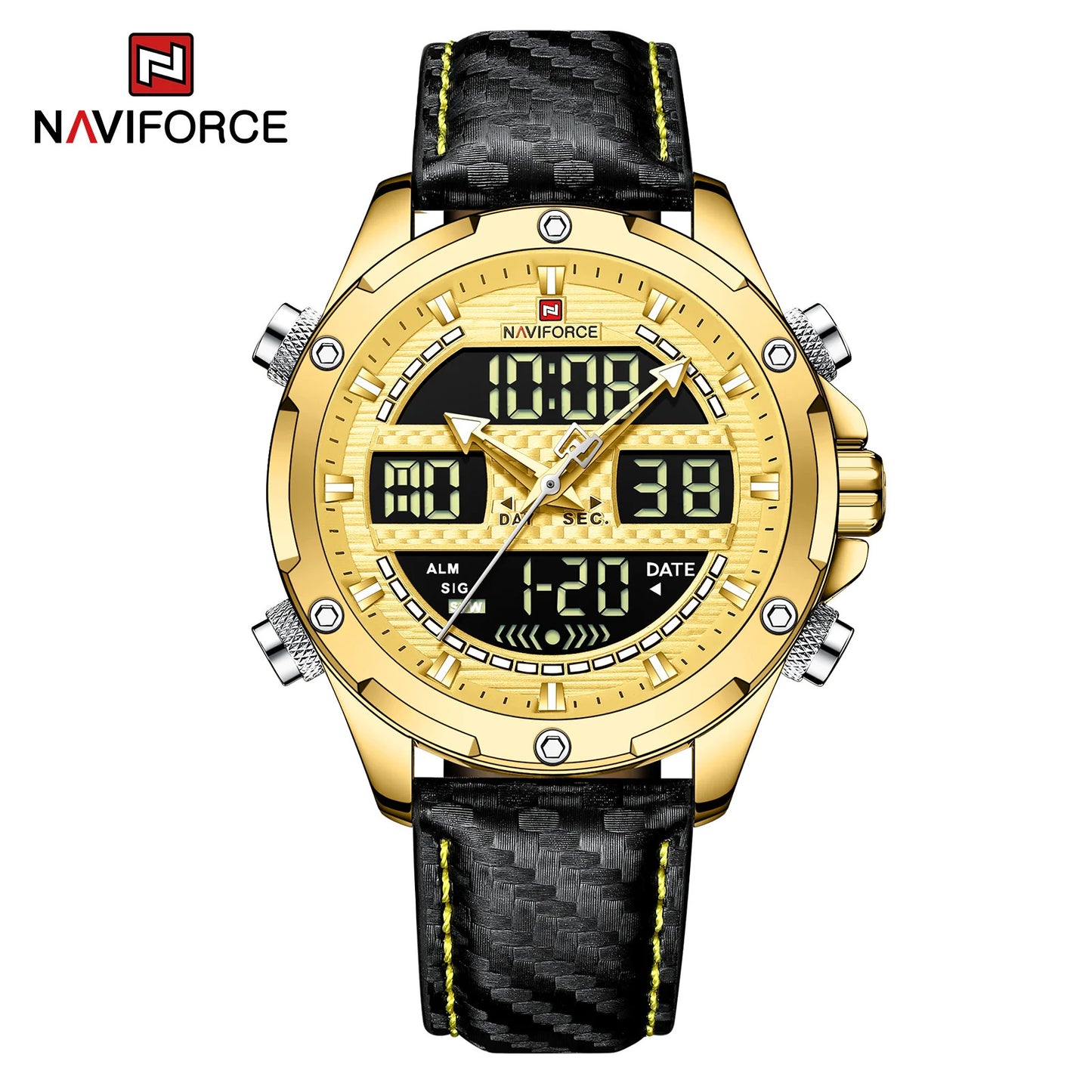 NAVIFORCE DOBLE PULSO  HORA REF  NF 9194