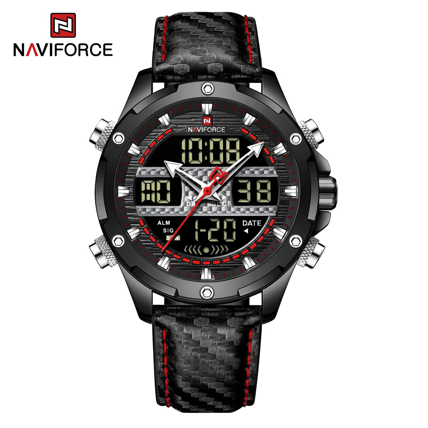 NAVIFORCE DOBLE PULSO  HORA REF  NF 9194