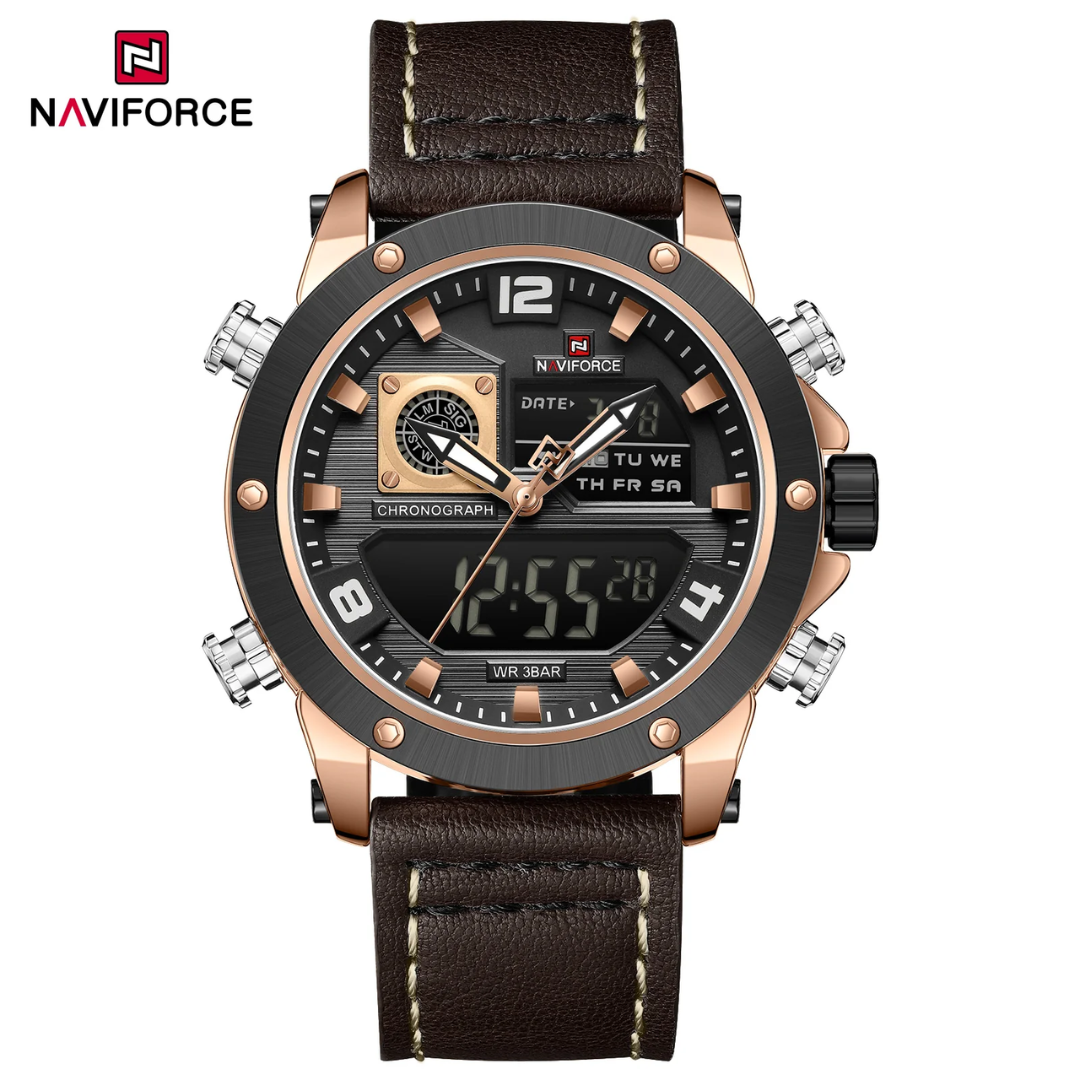 Naviforce Cuero Doble Hora Ref NF9235