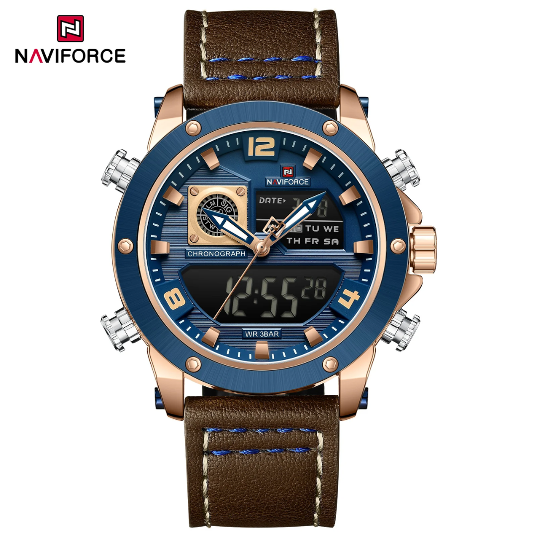 Naviforce Cuero Doble Hora Ref NF9236