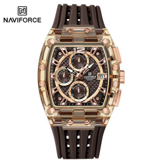 Naviforce Goma cronógrafo transparente NF7105