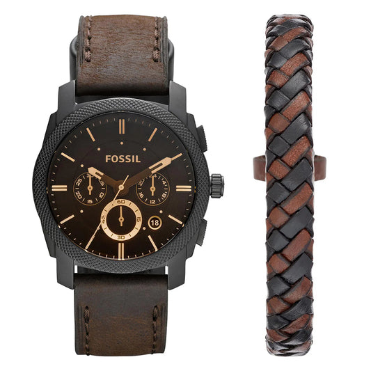 FOSSIL MACHINE CUARZO CUERO HOMBRE REF FS5251 SET