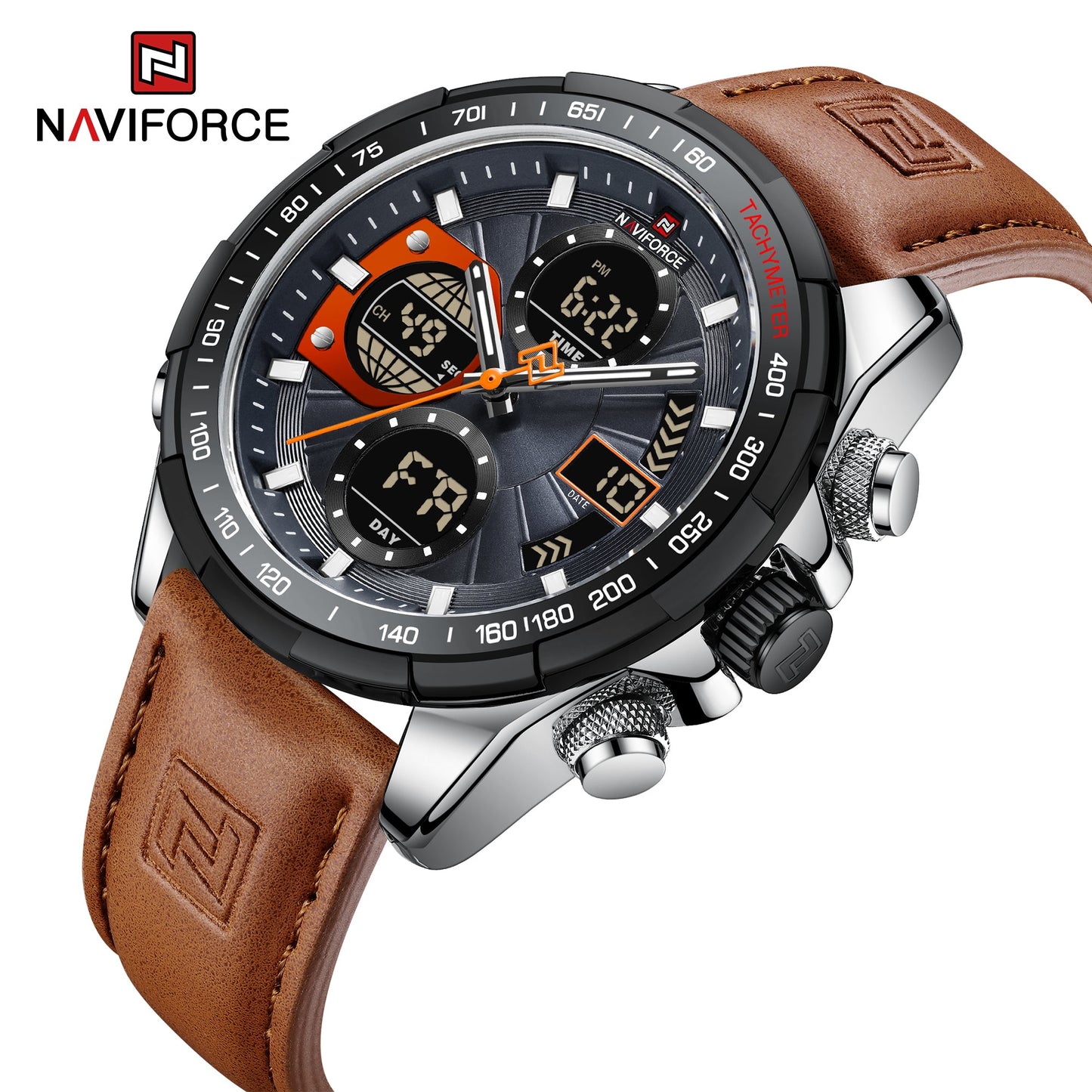 Naviforce Cuero Doble Hora Ref NF9197L