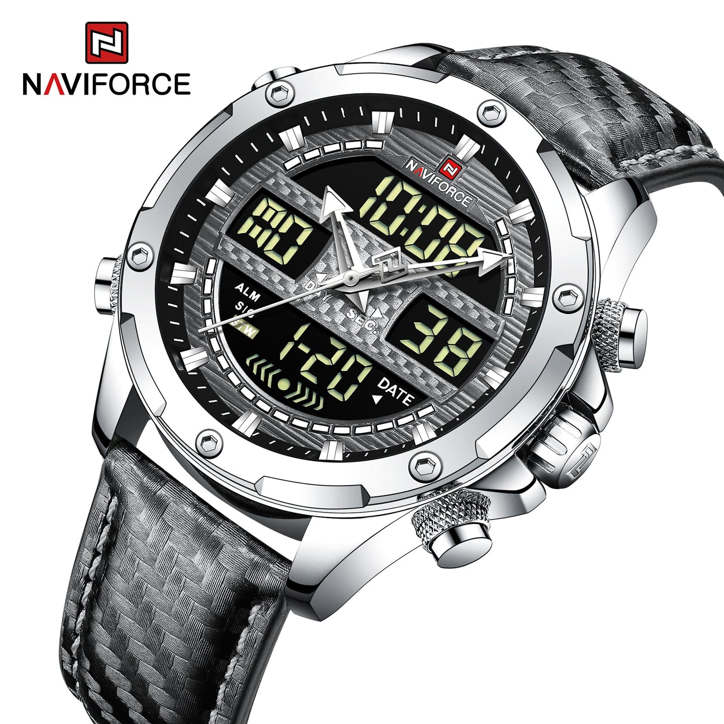 Naviforce Cuero Doble Hora Ref NF9194