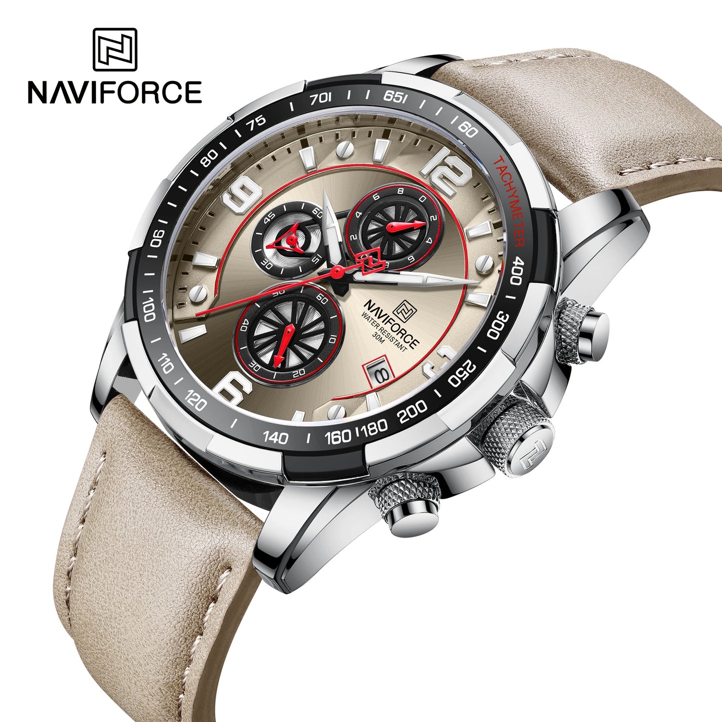 Naviforce Análogo Funcional Cuero Ref NF8020L