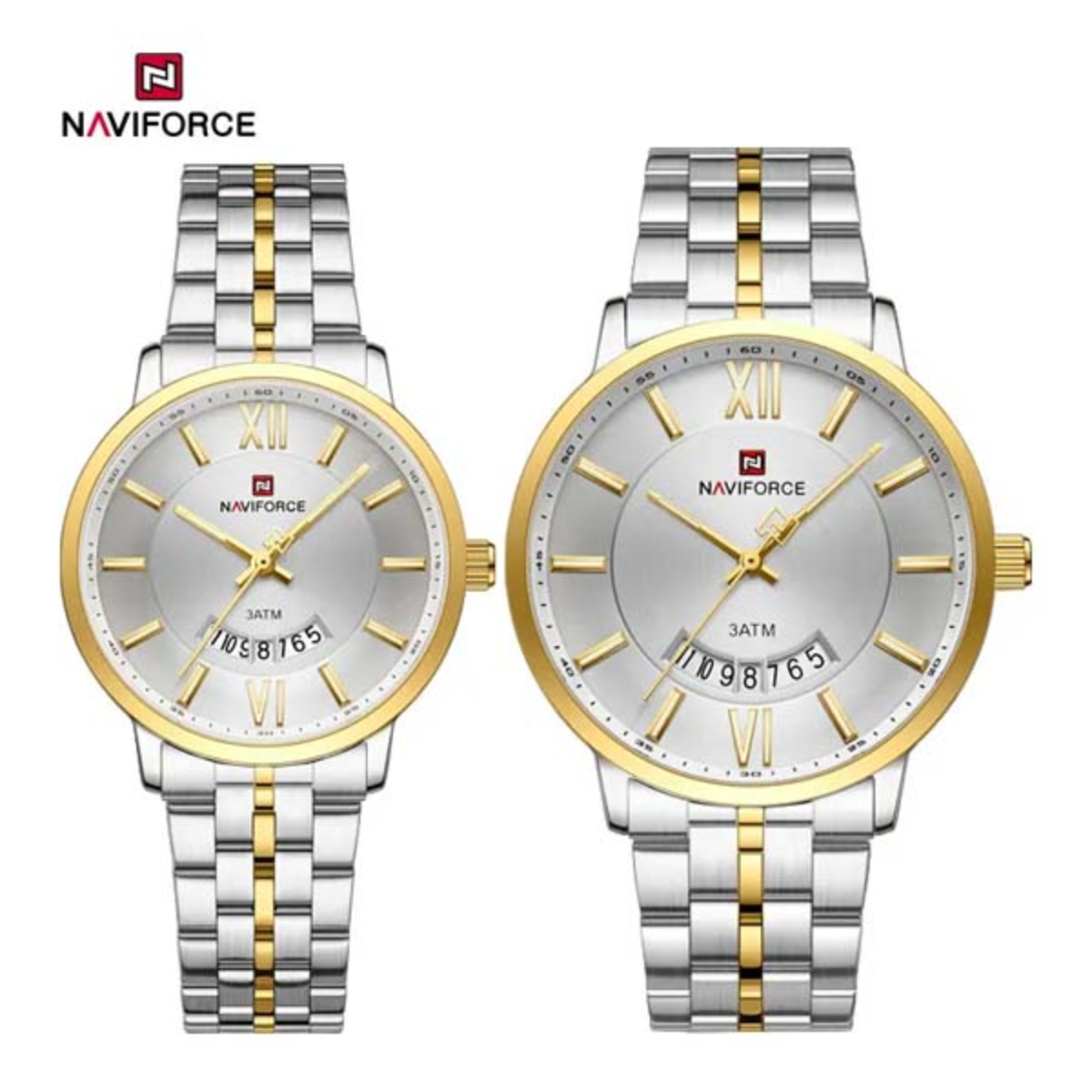 NAVIFORCE PAREJA ACERO CALENDARIO REF 9238