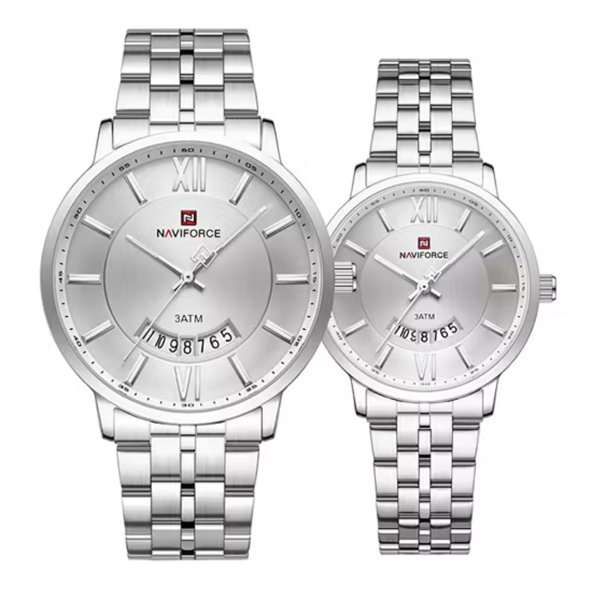 NAVIFORCE PAREJA ACERO CALENDARIO REF 9238