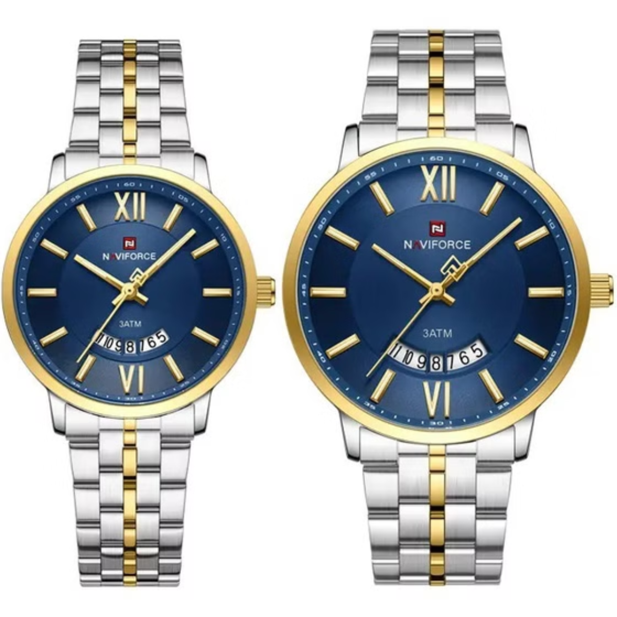 NAVIFORCE PAREJA ACERO CALENDARIO REF 9238