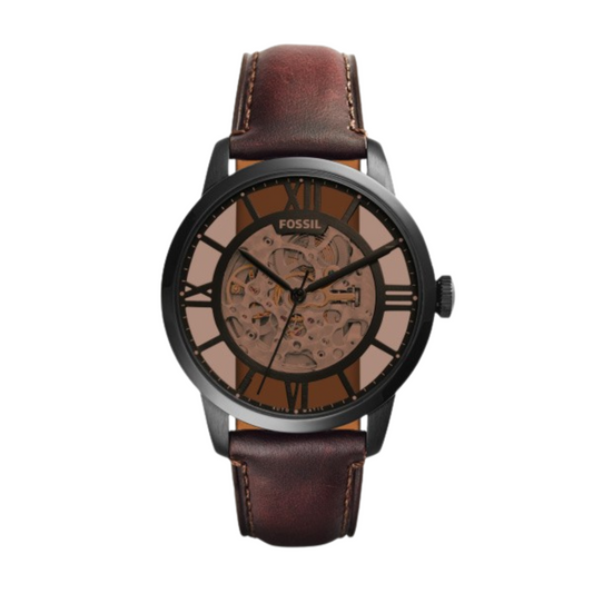 FOSSIL CUERO MARRON AUTOMATICO TOWNSMAN HOMBRE REF- ME3098