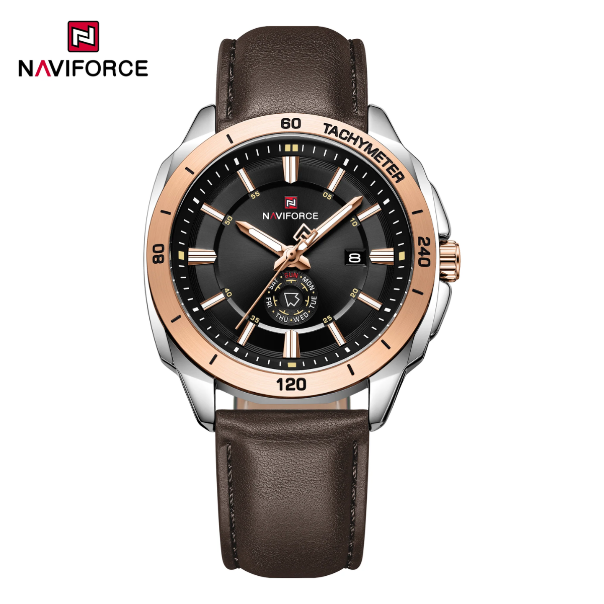 Naviforce Análogo Calendario Cuero  Ref NF9269