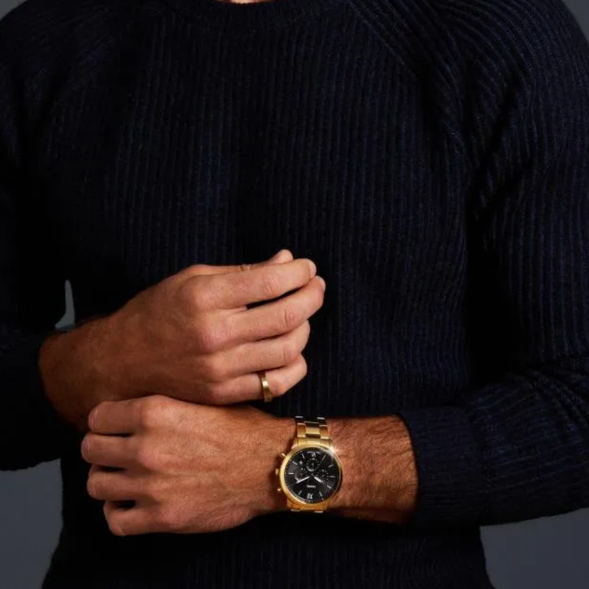 FOSSIL CRONOGRAFO  DORADO HOMBRE   REF FS6093