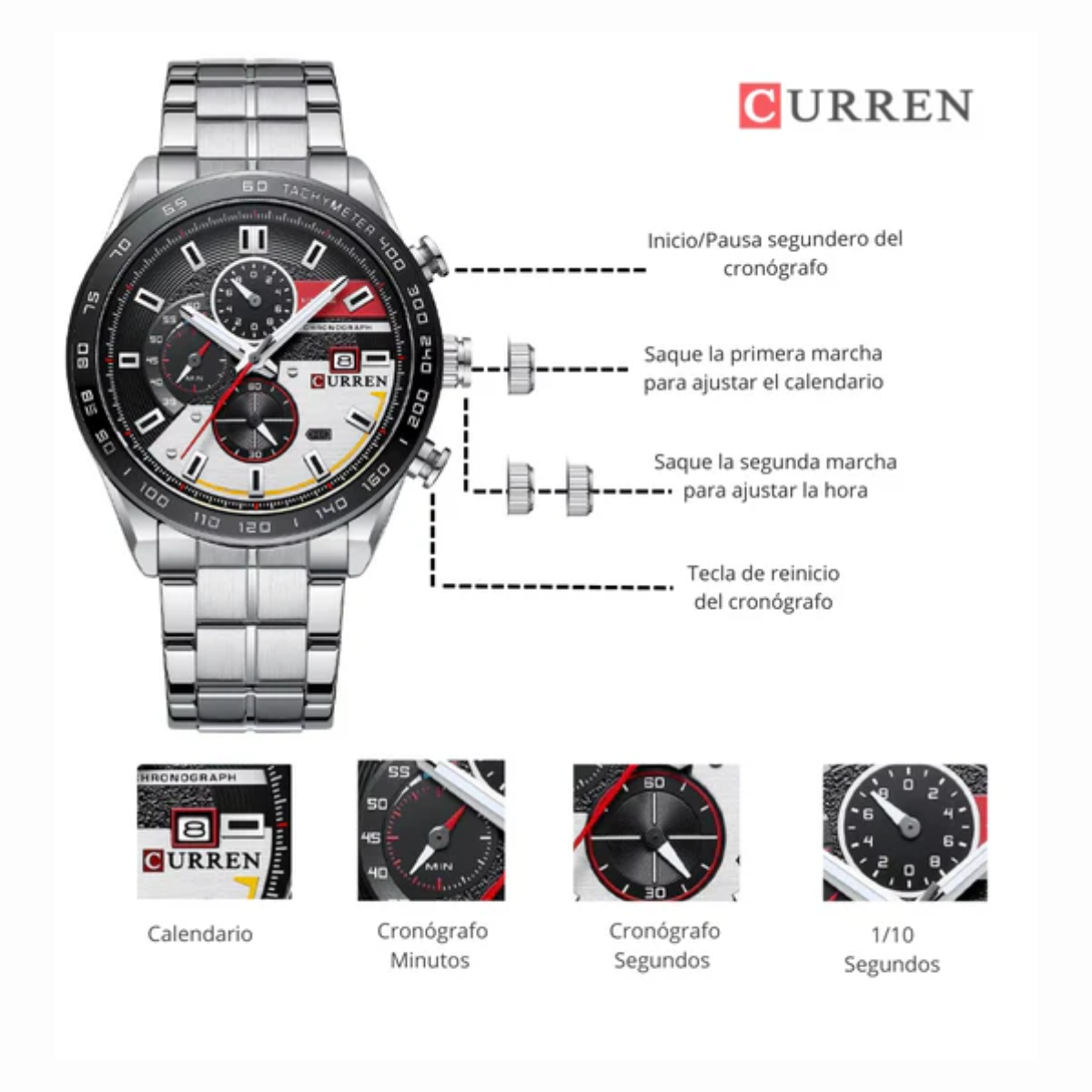 CURREN ACERO HOMBRE REF M-8410